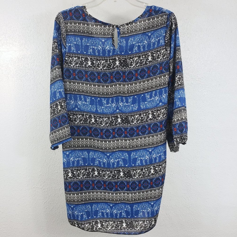 Wishful Park Women's Blue Long Sleeve Scoop Neck Large Top Tunic Shirt Blouse - Picture 6 of 12